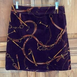NWT Talbots thin corduroy “horse-bit ”mini skirt Sz. 2 Petite